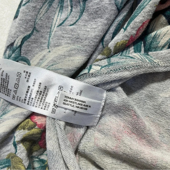 TOMMY BAHAMA Womens Partial Zip Front Pullover Athletic Top Gray Floral Size XS - Picture 5 of 8